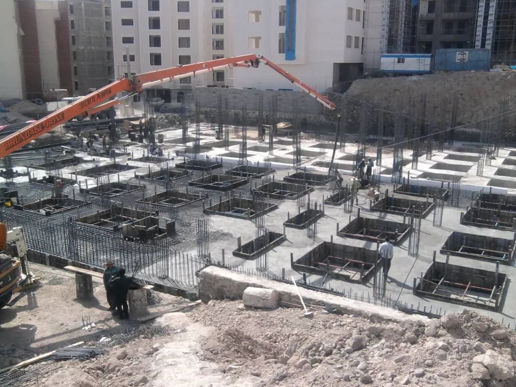سازه بتنی مجتمع مسکونی نخل